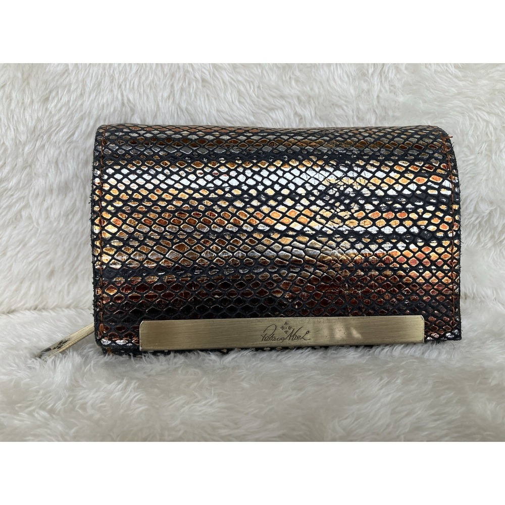 Patricia Nash Cametti Wallet With Metallic Snake Skin Pattern
